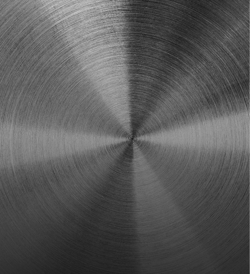Stainless steel surface with concentric circles